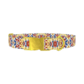 Multicolor Tie Dye Dog Collar - metal gold