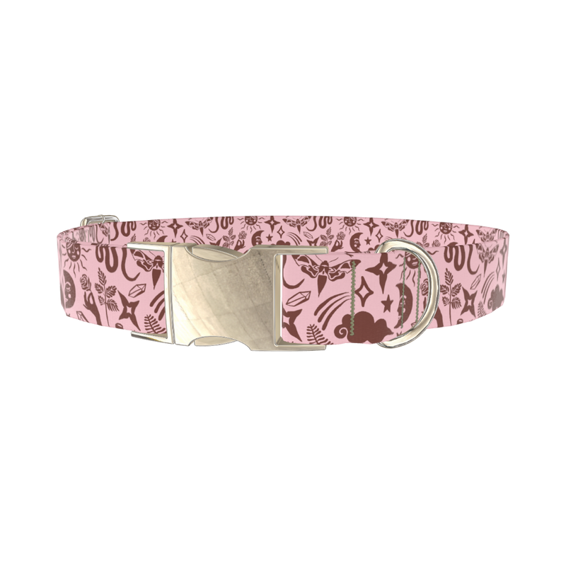 Mystical Nature Dog Collar - metal gold