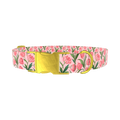 Pink Tulip Blossom Dog Collar - metal rose gold