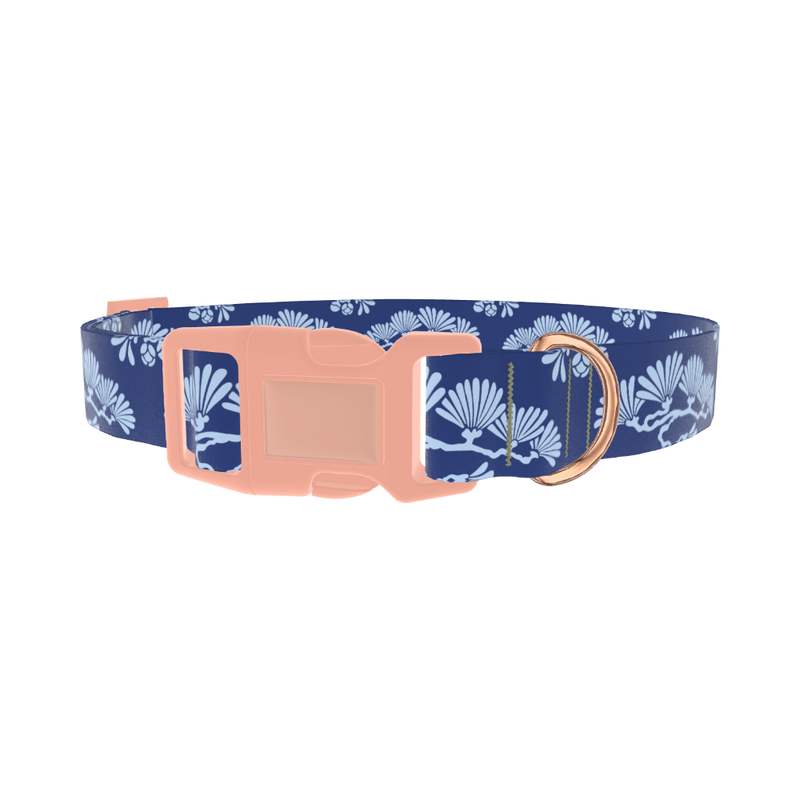 Japanese Tree Pattern Dog Collar - plastic rose gold