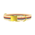 Retro Stripe Dog Collar - metal gold