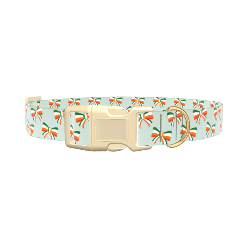 Irish Bow Dog Collar - plastic silver