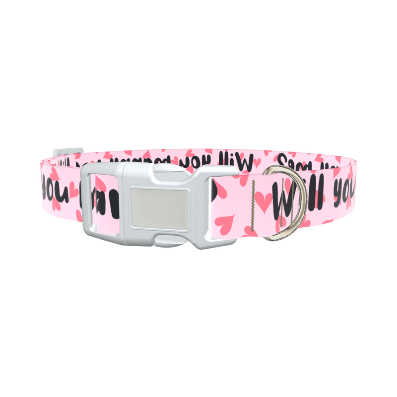 Heart Pattern Dog Collar - plastic gold