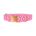 Pink Half Heart Dog Collar - metal rose gold