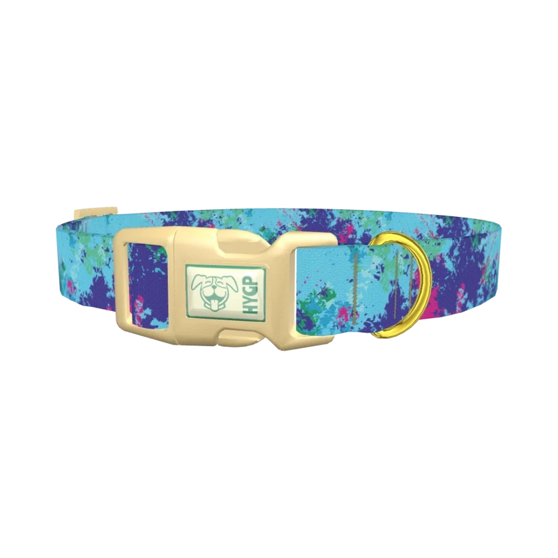 Abstract Paint Dog Collar - plastic gold