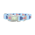 Patriotic Bowtie Dog Collar - plastic silver