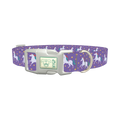 Purple Unicorn Fantasy Dog Collar - plastic silver