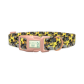 Yellow Grey Camouflage Dog Collar - plastic rose gold