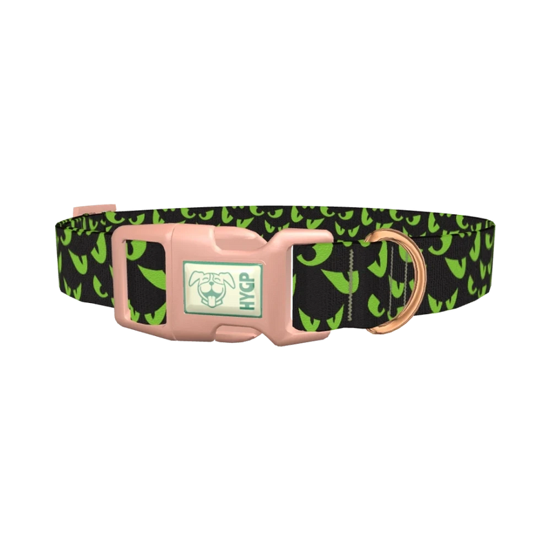 Halloween Scary Eyes Dog Collar - plastic rose gold