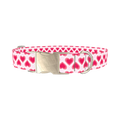 Pink Radiant Heart Dog Collar - metal silver