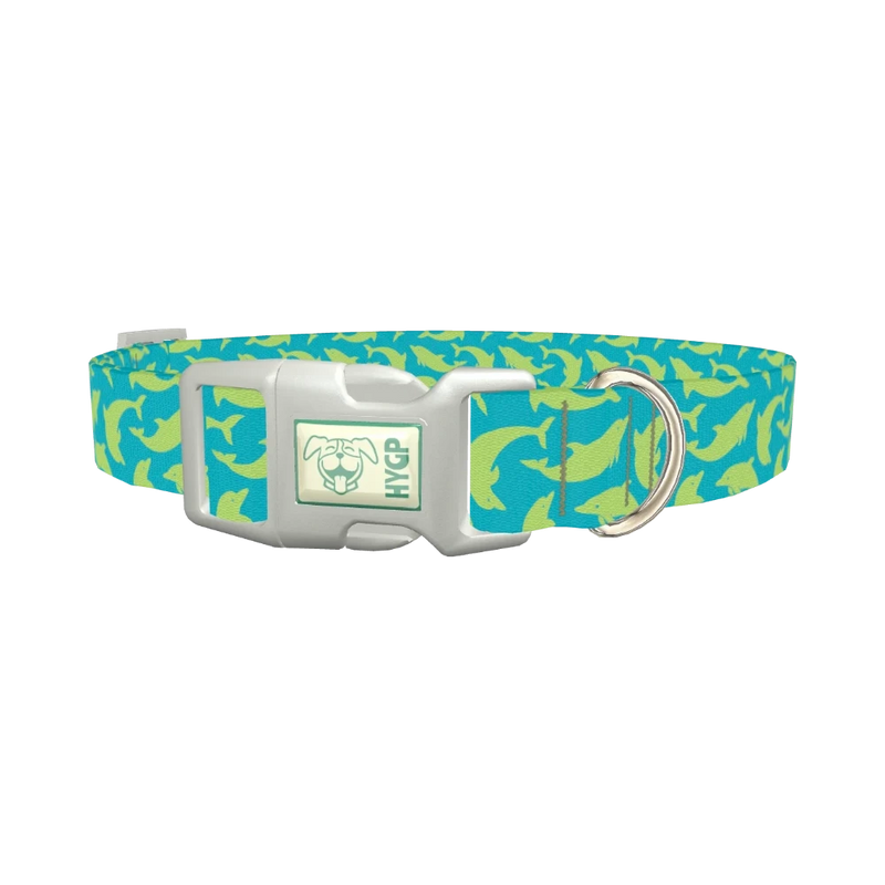 Nautical Dolphin Dog Collar - plastic silver