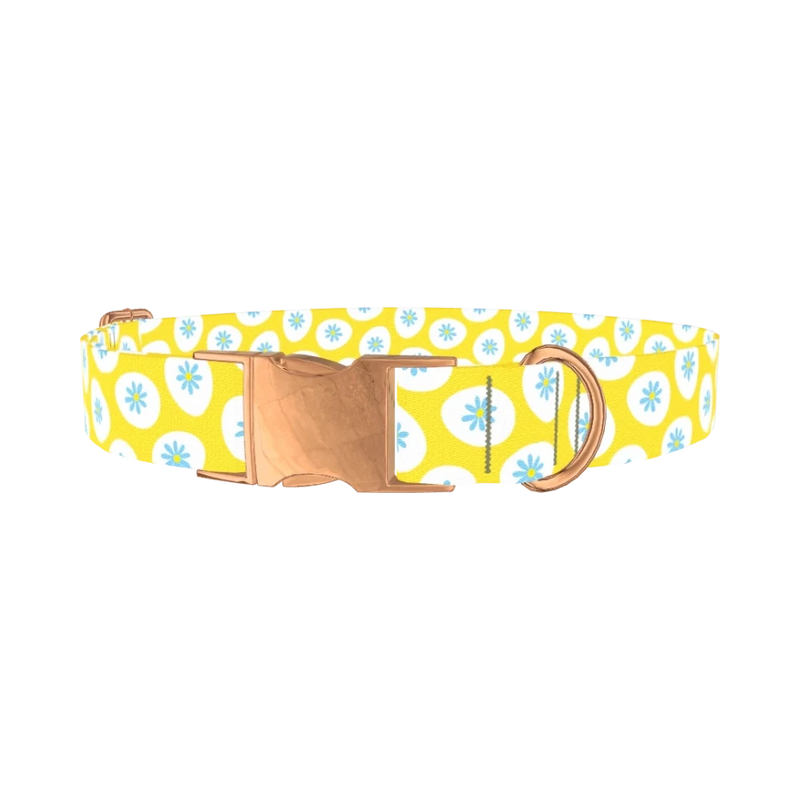 Easter Egg Floral Dog Collar - metal rose gold