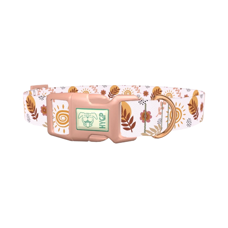 Boho Sun Moon Dog Collar - plastic rose gold