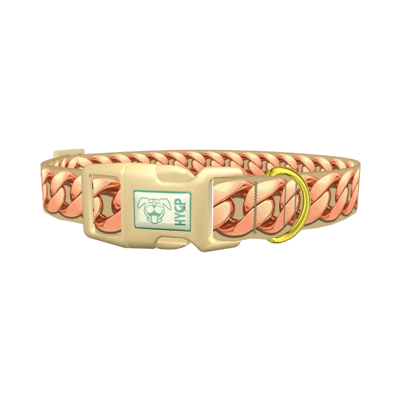 Rose Gold Chain Dog Collar - plastic gold