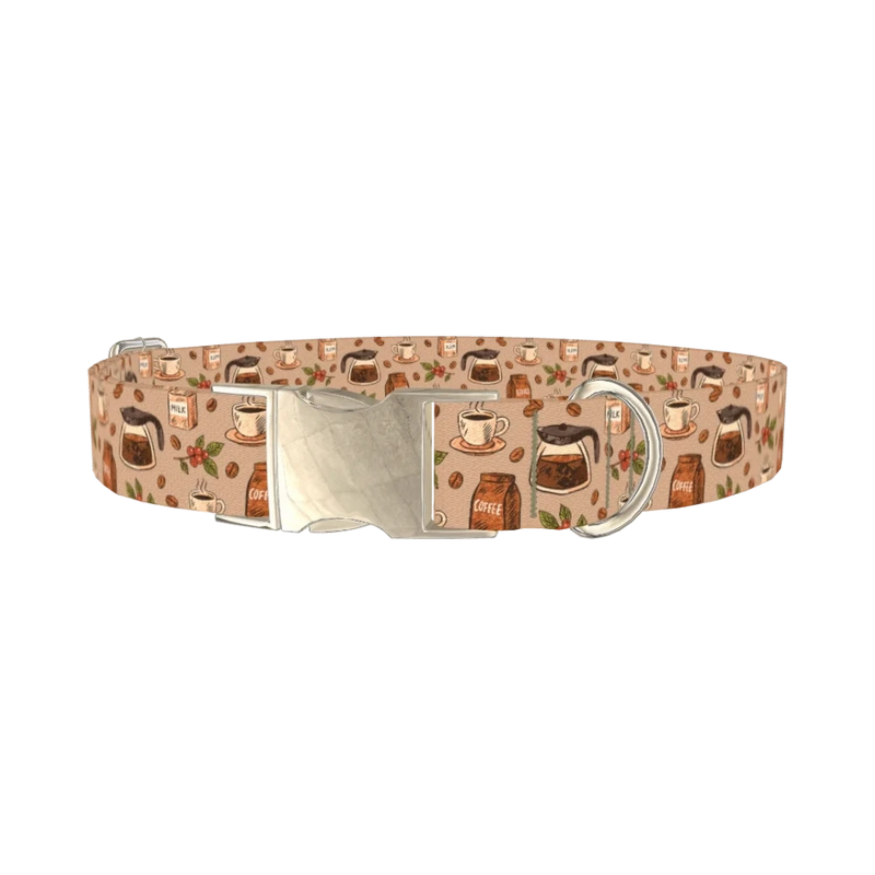 Coffee Berry Dog Collar - metal silver