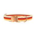 Retro Hexagon Stripe Dog Collar - metal rose gold