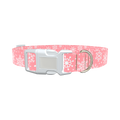 Pink Snowflake Pattern Dog Collar - plastic gold