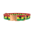 Rasta Leaf Dog Collar - metal rose gold