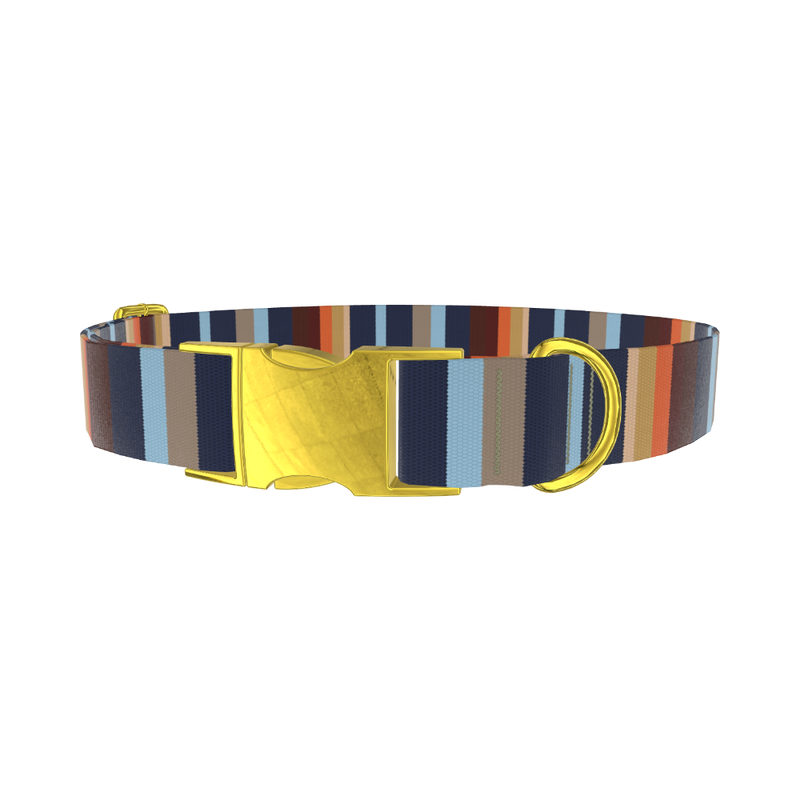 Striped Geometric Dog Collar - metal rose gold