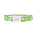 Carrot Floral Dog Collar - plastic silver