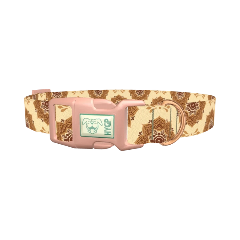 Mandala Pattern Dog Collar - plastic rose gold