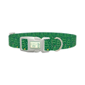 Green Christmas Tree Dog Collar - plastic silver