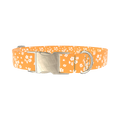 Yellow Blossom Dog Collar - metal silver