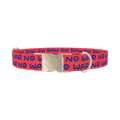 Peace Phrase Dog Collar - metal silver