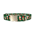 Festive Stocking Dog Collar - metal silver