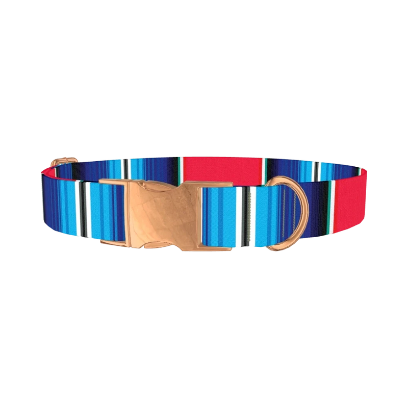 Vivid Stripe Dog Collar - metal rose gold
