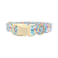 Spiral Tie-Dye Dog Collar - plastic silver