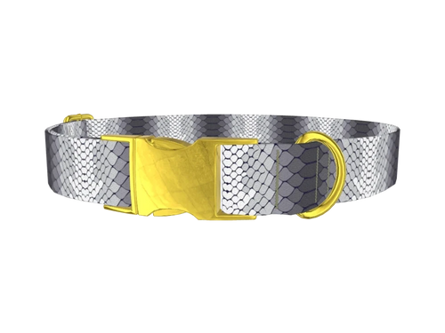 Grey Snake Scale Dog Collar