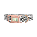 Zebra Print Dog Collar - plastic rose gold