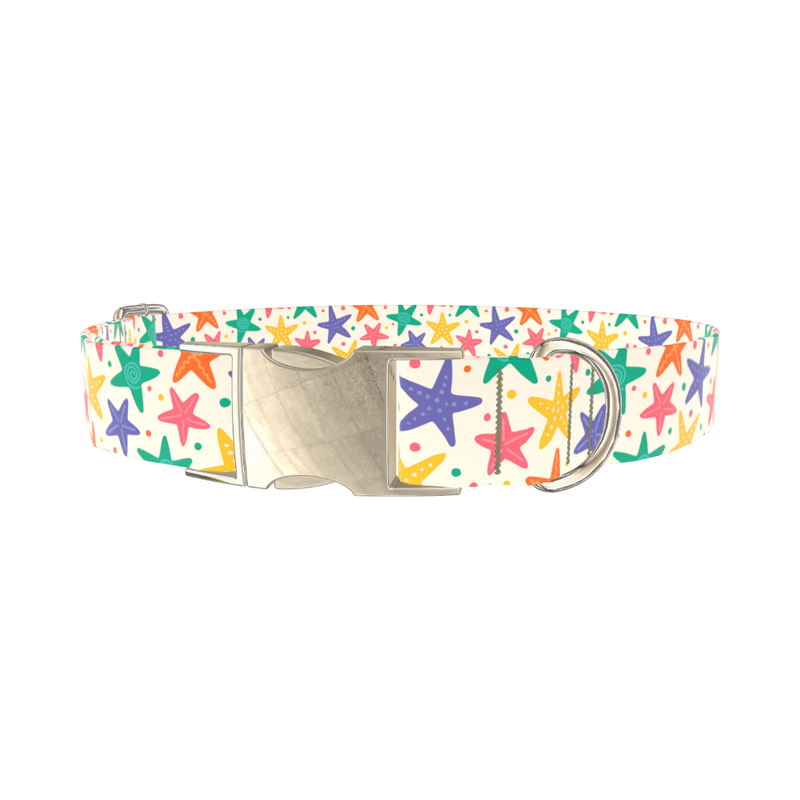 Starfish Mix Dog Collar - metal rose gold