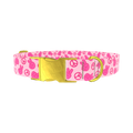 Pink Peace Sign Dog Collar - metal rose gold