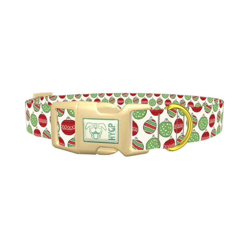 Christmas Ornament Dog Collar - plastic gold