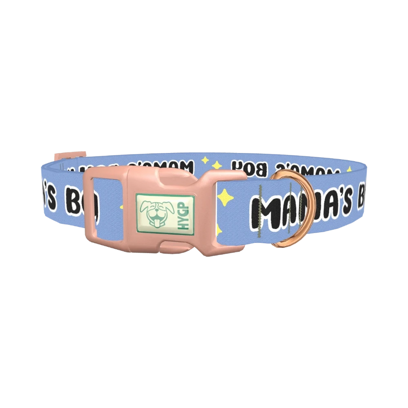 Mamas Boy Dog Collar - plastic rose gold