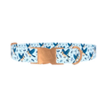 Bluejay Bird Dog Collar - metal rose gold