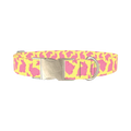 Yellow Bunny Dog Collar - metal silver
