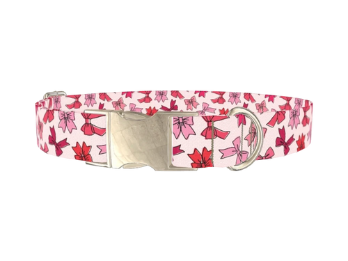 Pink Bow Pattern Dog Collar