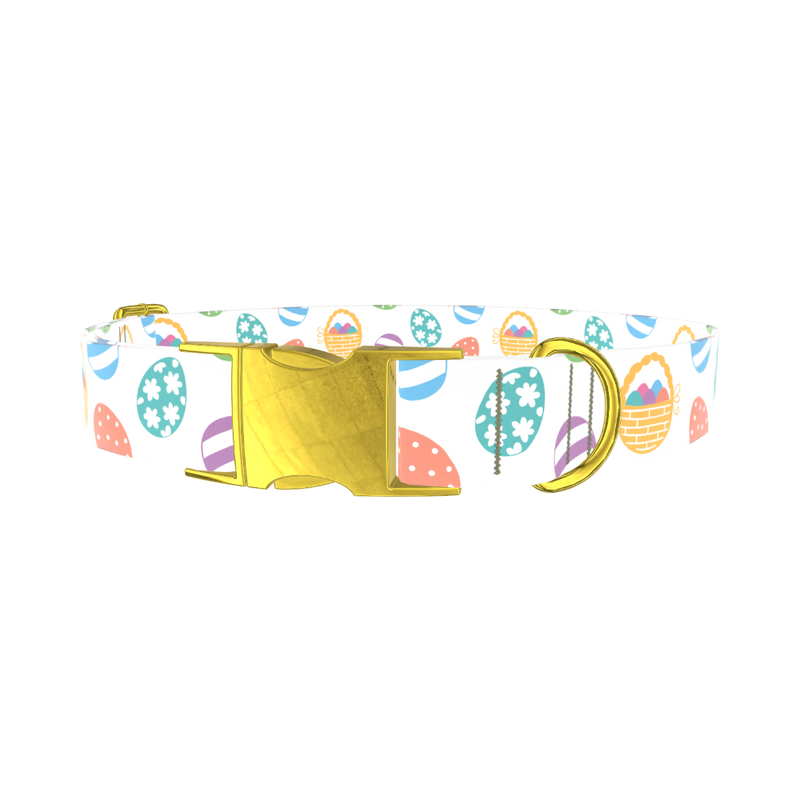 Easter Basket Dog Collar - metal gold