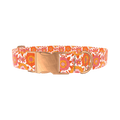 Orange Floral Burst Dog Collar - metal rose gold