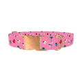 Insect Pattern Dog Collar - metal rose gold