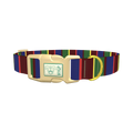 Striped Pattern Dog Collar - plastic gold