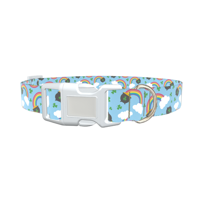 St. Patrick's Rainbow Dog Collar - plastic rose gold