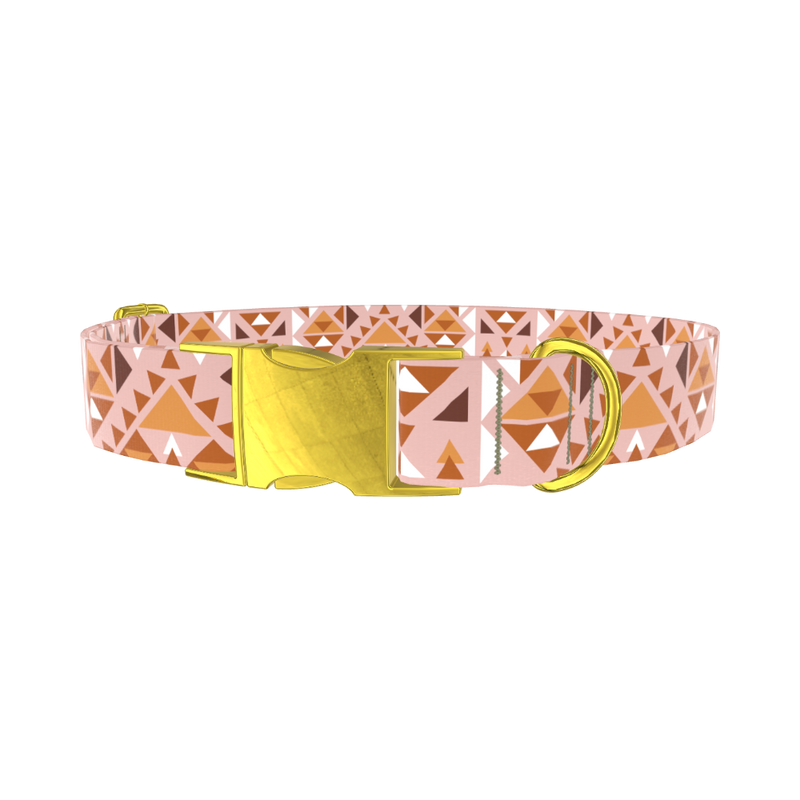 Tribal Triangle Dog Collar - metal rose gold