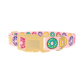 Colorful Donut Pattern Dog Collar - plastic gold
