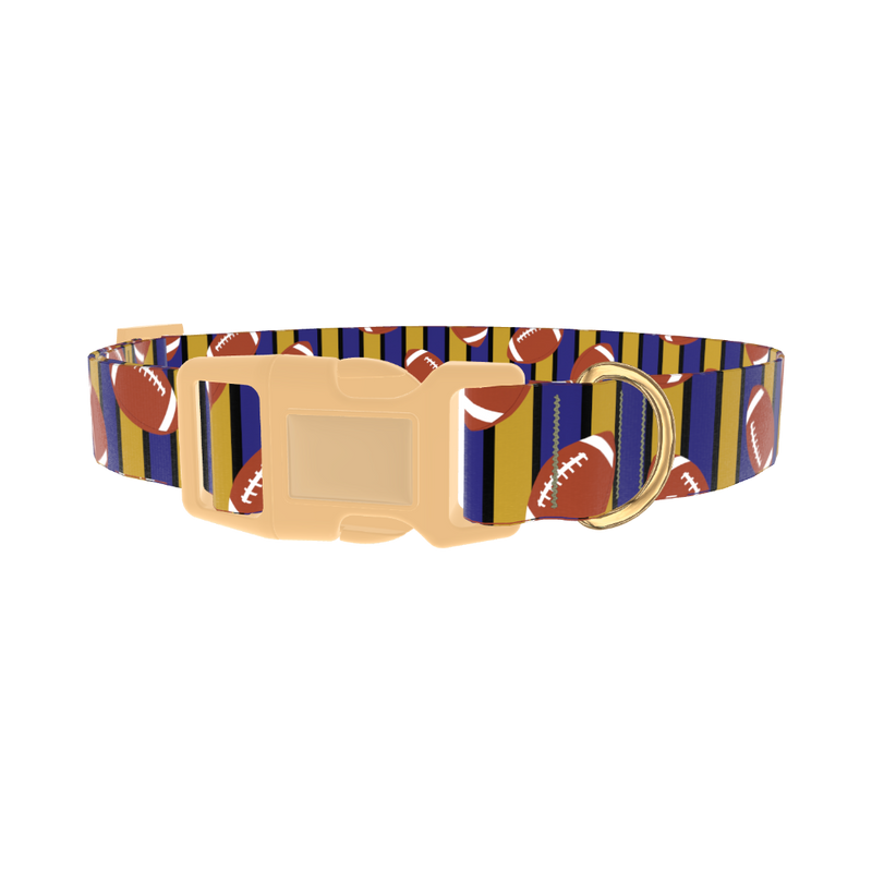 Striped Football 8870462849239 Dog Collar - plastic gold