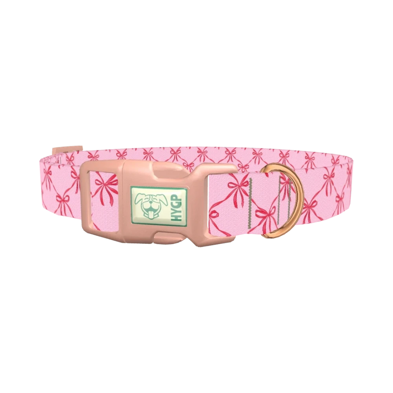 Diamond Bow Dog Collar - plastic rose gold