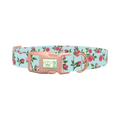 Pink Rose Blossom Dog Collar - plastic rose gold